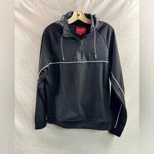 Mens Guess 1/4 Zip Pullover With Hoddie